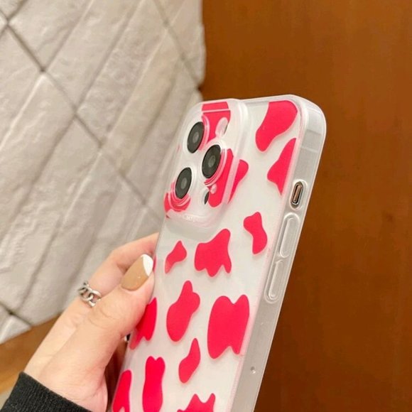 Cow Print Clear Case For iPhone 14 + FREE Glass Protector - Picture 4 of 4